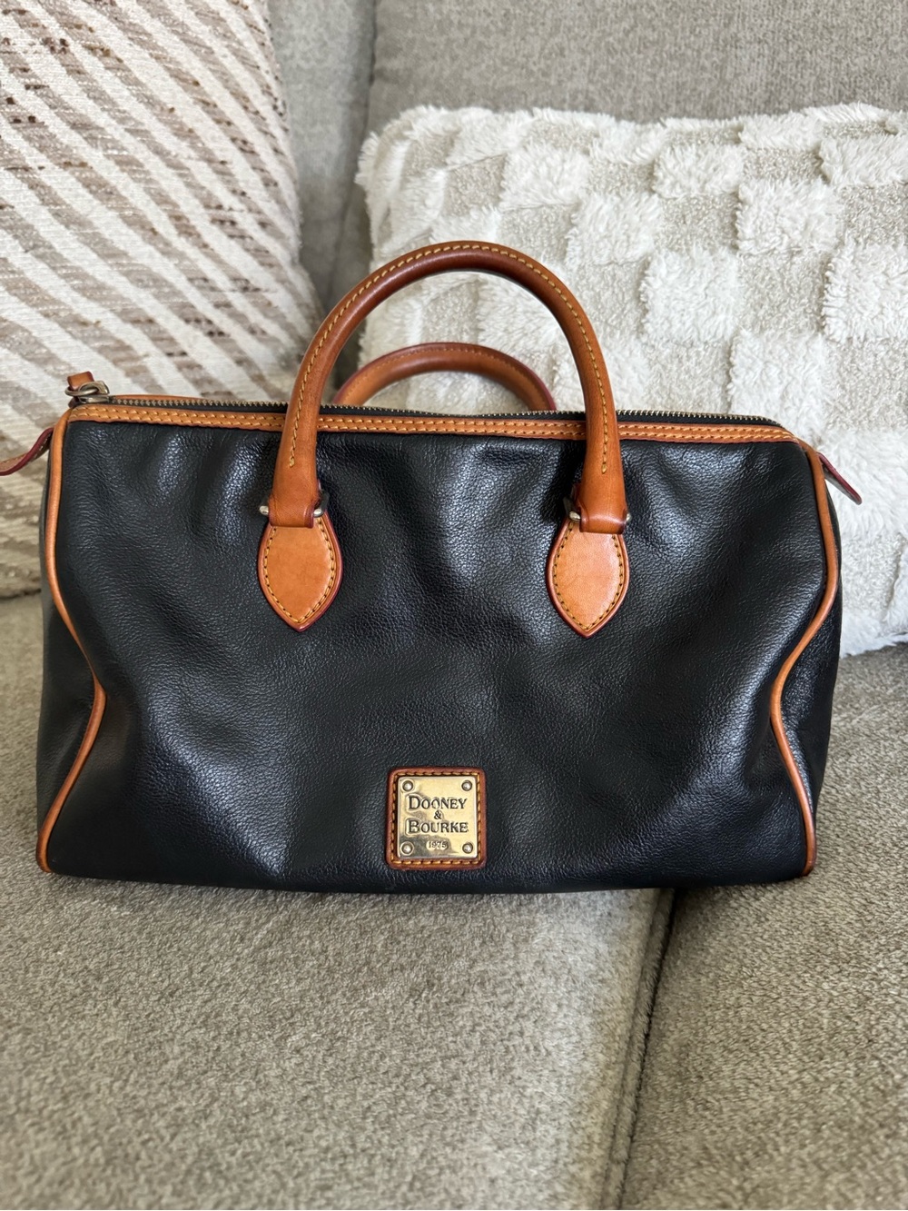 Dooney & Bourke barrel Black Leather satchel